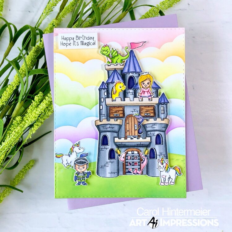 Castle Cubbies &amp; Rainbow Clouds birthday card