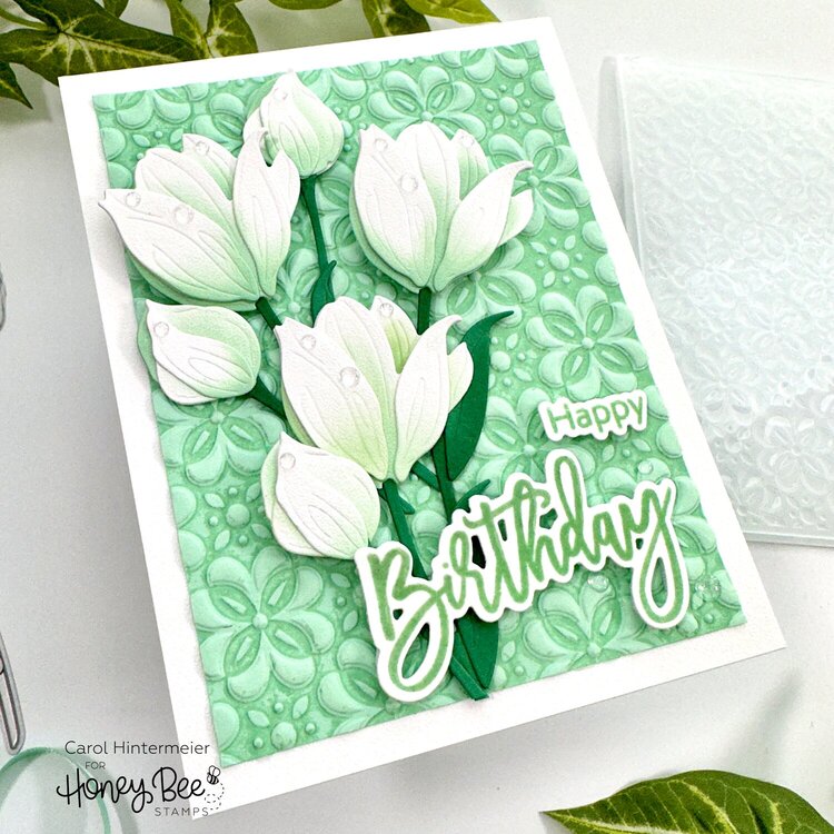 Monochromatic Tulips Birthday Card
