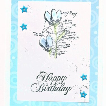 Blue birthday card