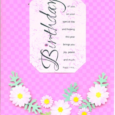 Pink daisy birthday card