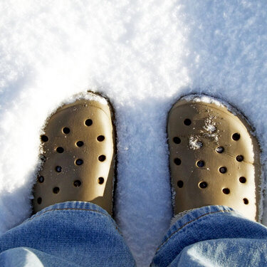 JFF ~ Nice and Warm in My Winter Crocs!