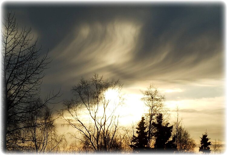 Dec 13 ~ Wavy Clouds over Anchorage
