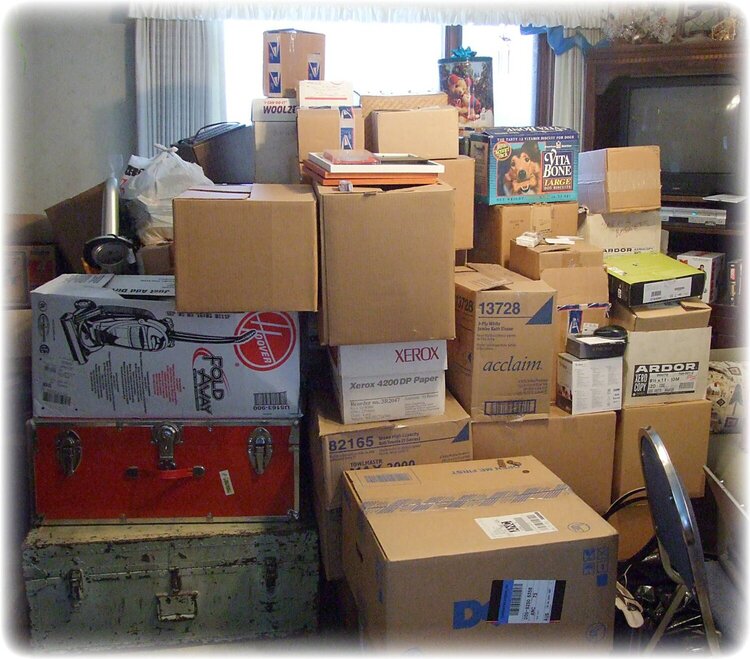 Jan 17 ~ Just some of my Dad&#039;s boxes I need to sort through
