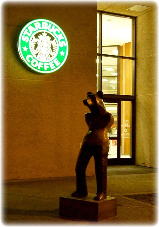 Nov 30 ~ Bear Sculpture outside of Starbucks