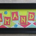 Amanda's name frame