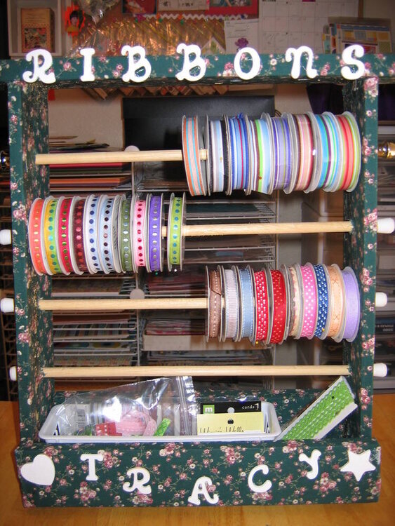Ribbon Organizer my mom made for me!