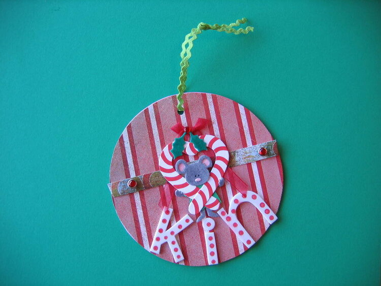 Altered cd Christmas ornament
