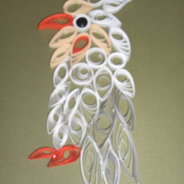 Quilled paper cockatiel for my buddy&#039;s goodies