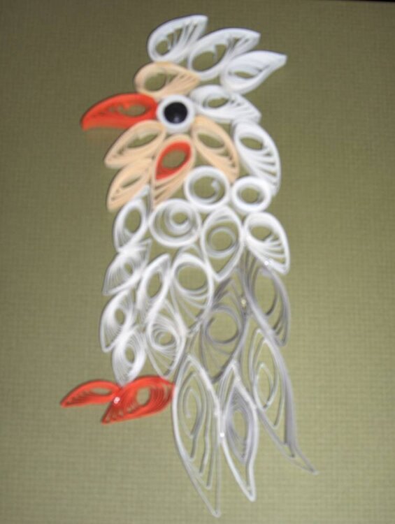 Quilled paper cockatiel for my buddy&#039;s goodies