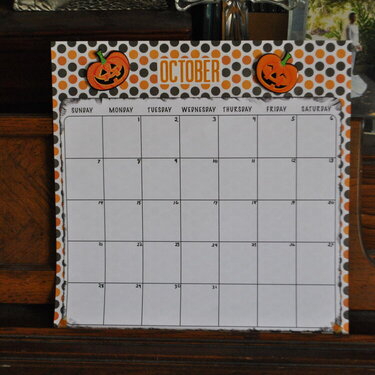 October Calendar Page