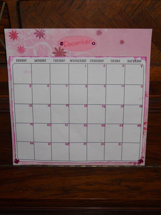 Pink Dec. Calendar