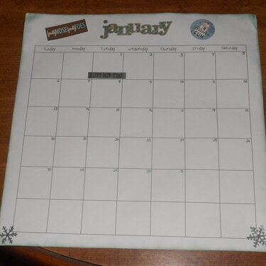 Jan Baby Calendar Page
