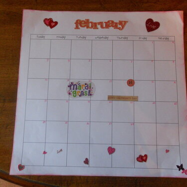 Feb. 2013 Calendar page