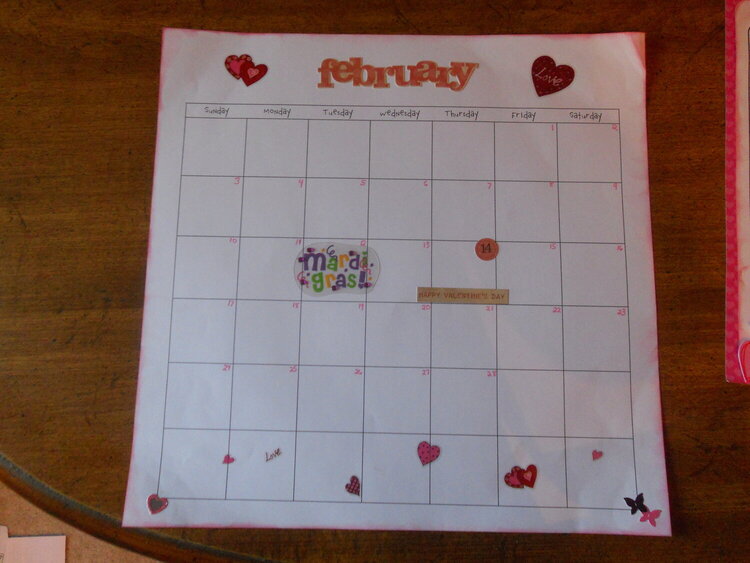 Feb. 2013 Calendar page