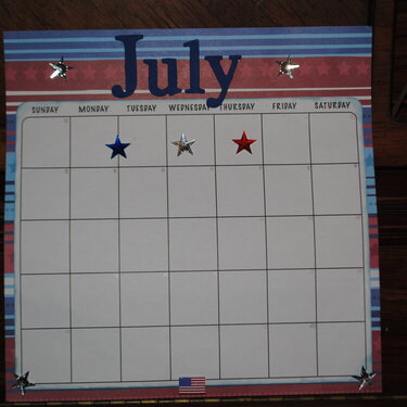 July Stripes Calendar