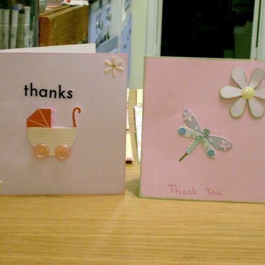 Baby Buggy &amp; Dragonfly Thank You Cards