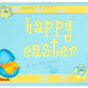 Easter Card - Blue and Yellow