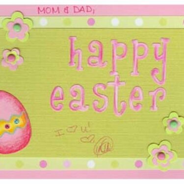 Easter Card - Pink and Green