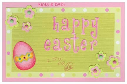 Easter Card - Pink and Green
