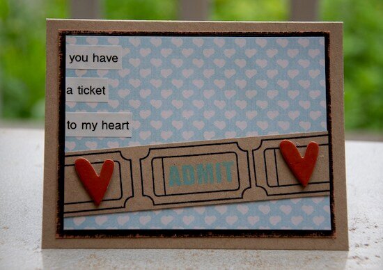 Ticket To My Heart Card ***Gel-A-Tins Stamps***