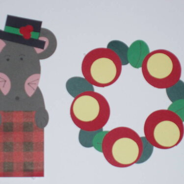Christmas mouse and wreath