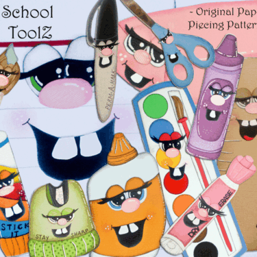 School Toolz scrapbook and card paper piecing patterns