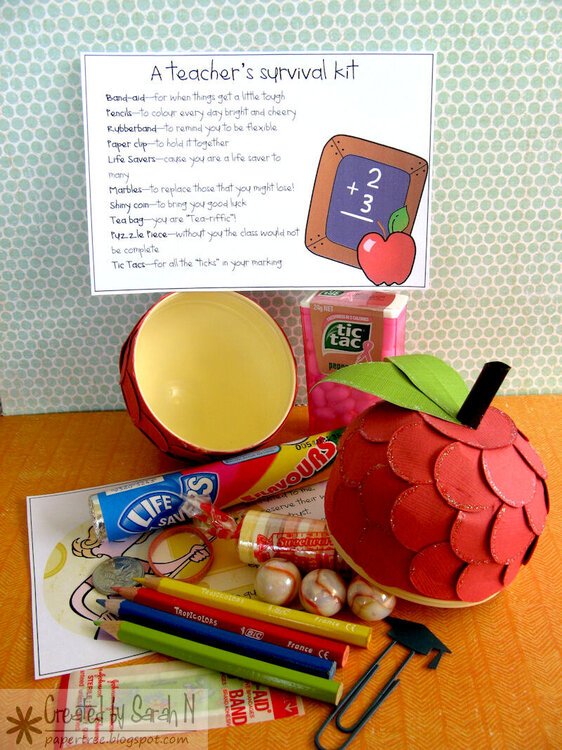 Teacher Survival Kit - inside