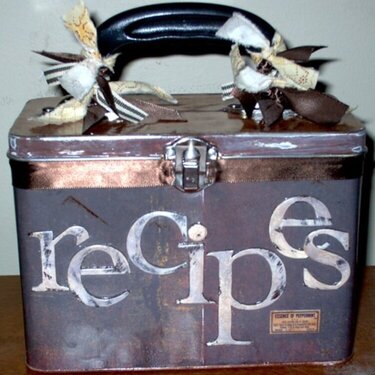 Altered Lunchbox Tin for Recipes