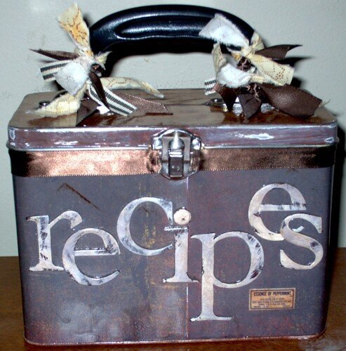 Altered Lunchbox Tin for Recipes