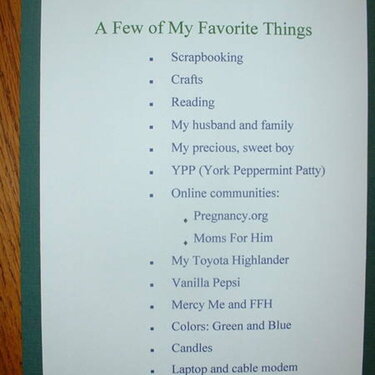 FSC-#1  A few of my favorite things