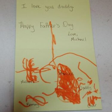 card from Michael to his daddy--inside