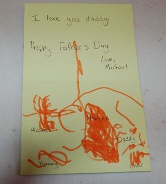 card from Michael to his daddy--inside