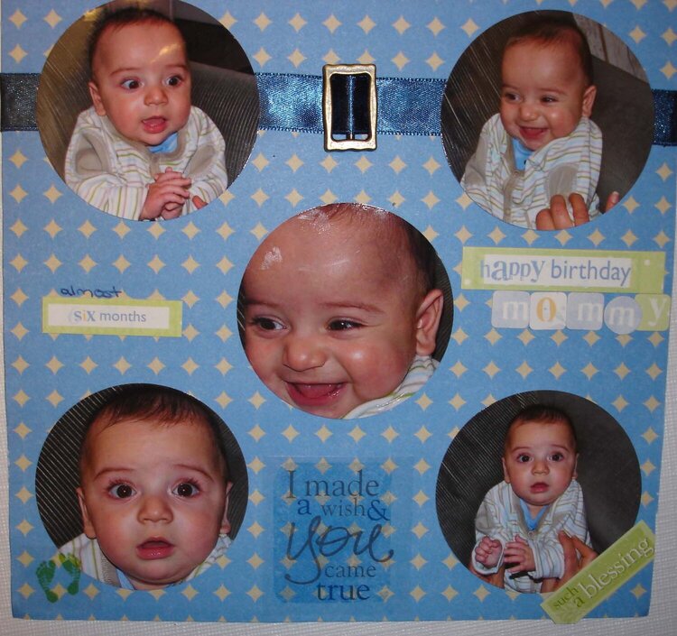 Baby Boy Round photos 8x8 layout