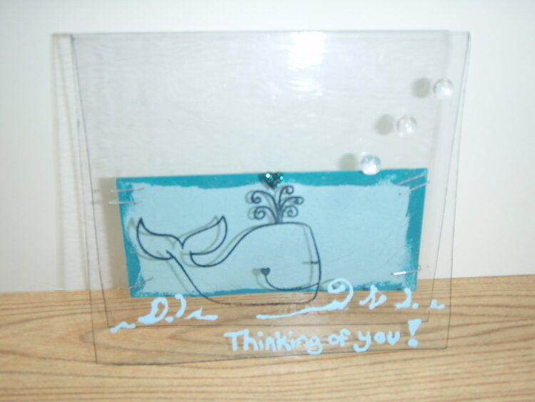 Upcycled Acrylic Whale Card