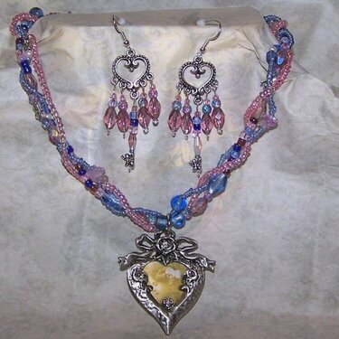 photo necklace and earrings