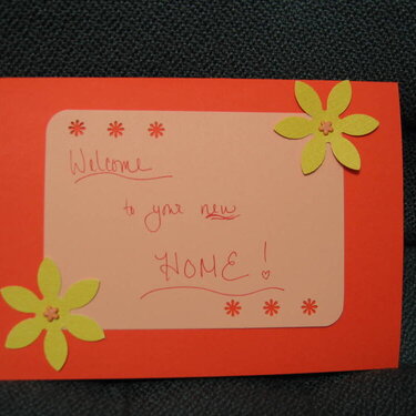 welcome to your new home card for aunt