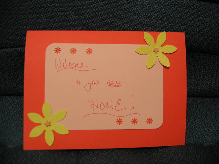 welcome to your new home card for aunt