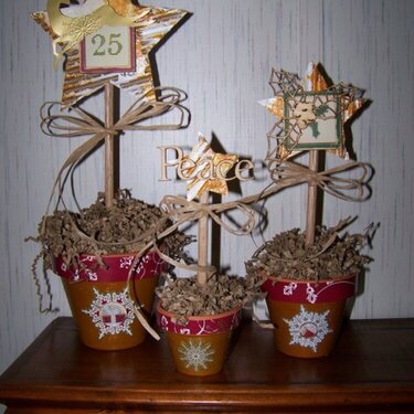 Trio of Christmas Topiaries