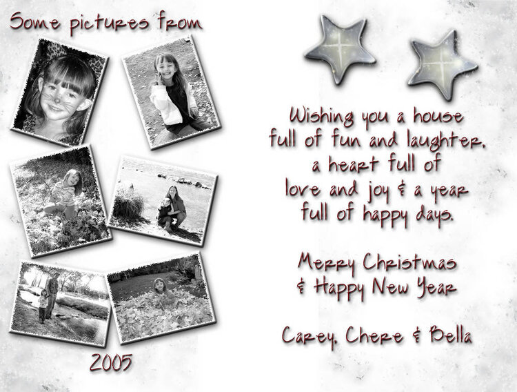 Inside of Christmas 2005 card