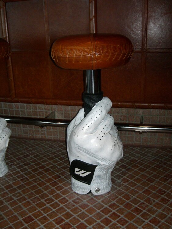 Feb 4 a stool in the Sport&#039;s Bar &quot;Gloves&quot;