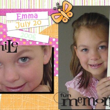 My first attempts at Digital Scrapbooking ! My girl; my daughter Emma !