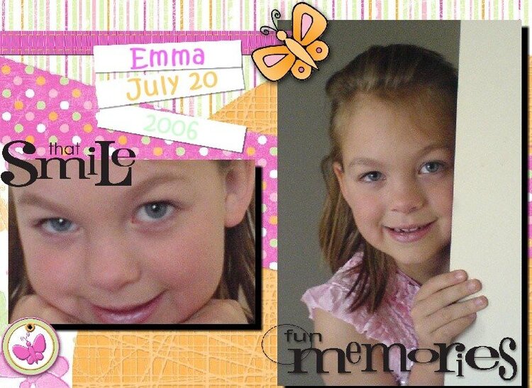 My first attempts at Digital Scrapbooking ! My girl; my daughter Emma !