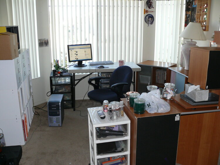 Desk and scrapbook table in new location