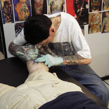 Greg, working on Bobby&#039;s Tattoo