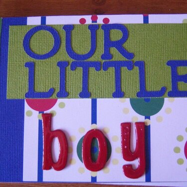 Chipboard baby boy book cover