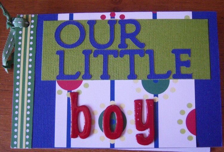 Chipboard baby boy book cover