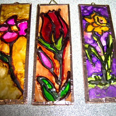 Microscope slides Painted with Alcohol Inks