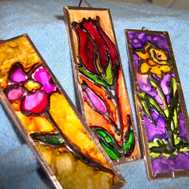 Microscope slides Painted with Alcohol Inks