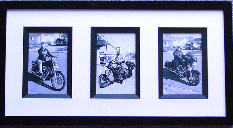 Trio of photos on motorcycles