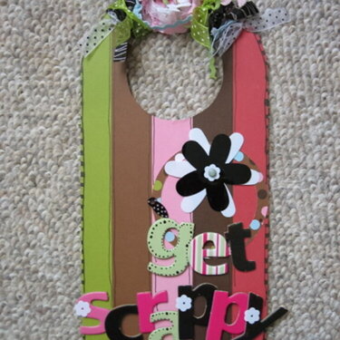 get scrappy *Altered Door Hanger*